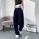 小个子拖地山本裤 大码 薄款 胖mm宽松显瘦休闲裤 慵懒风阔腿裤 女夏季