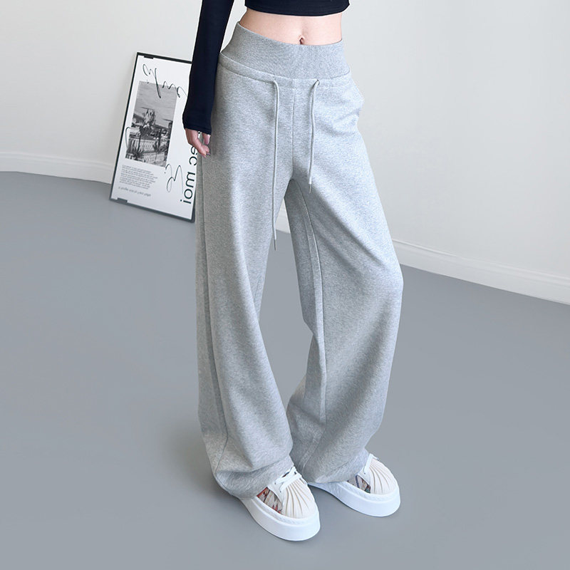 2025春季新款休闲裤女大码胖mm高腰宽松显瘦阔腿裤加长垂感运动裤,女装/女士精品,大码裤装,淘宝优惠券,粉丝福利购,淘宝优惠卷