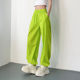 束脚阔腿裤 大码 薄款 胖mm宽松显瘦防晒运动裤 冰丝防晒休闲裤 女夏季