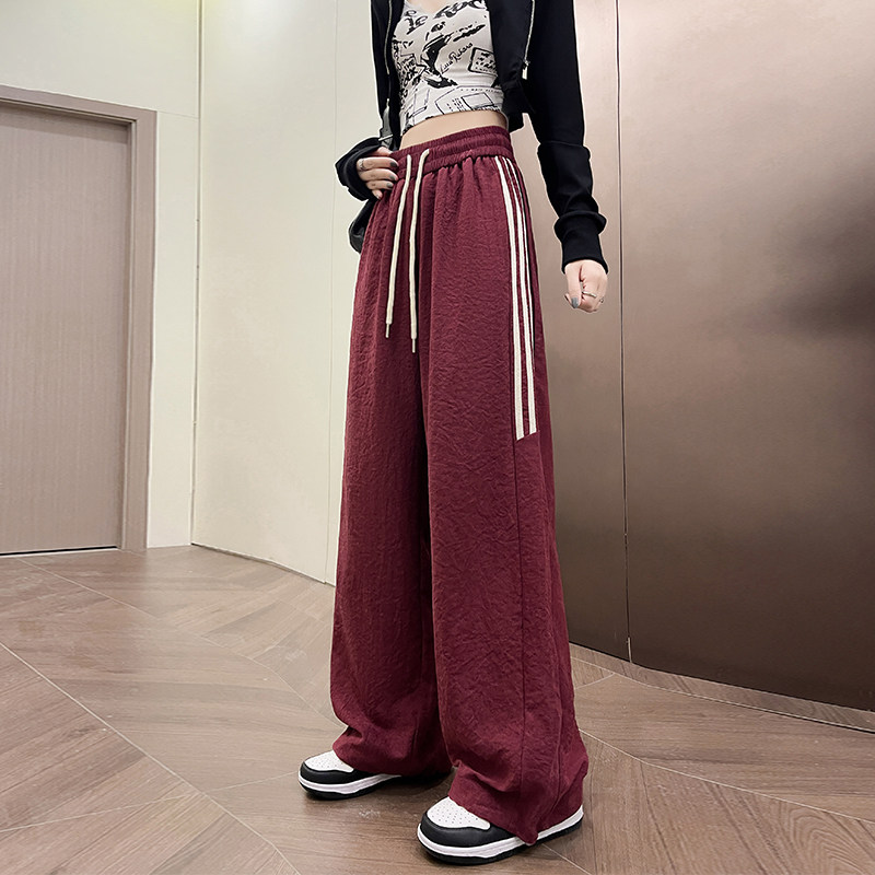 大码工装裤女早秋胖mm宽松显瘦垂感运动休闲裤高腰抽绳拖地阔腿裤,女装/女士精品,大码裤装,淘宝优惠券,粉丝福利购,淘宝优惠卷