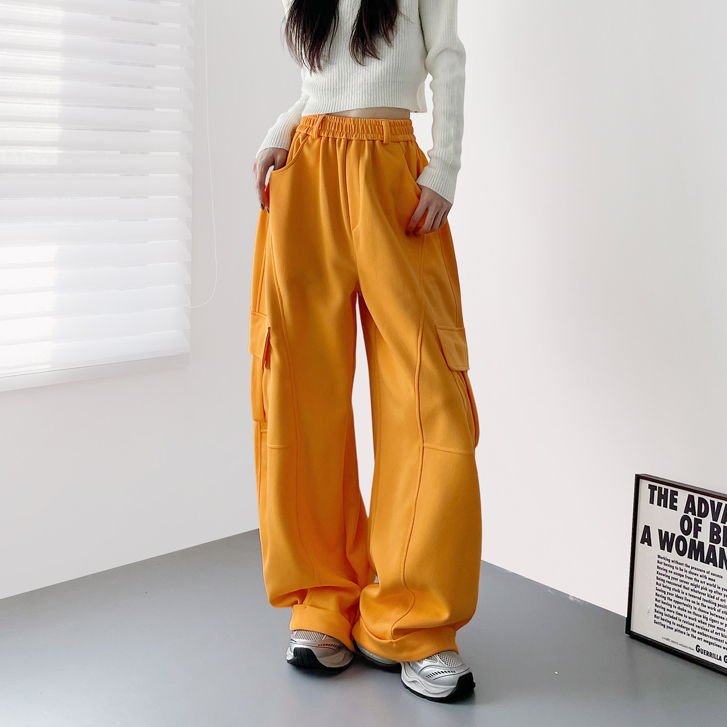 大码弯刀工装裤女慵懒风加肥加大胖mm直筒加厚防风口袋阔腿香蕉裤,女装/女士精品,大码裤装,淘宝优惠券,粉丝福利购,淘宝优惠卷