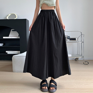 冰丝肌理感阔腿裤裙女夏季大码胖mm薄款宽松显瘦山本裤