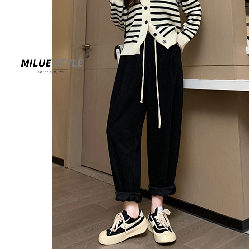 大码黑色胖mm女秋季宽松显瘦遮肉裤直筒阔腿长,女装/女士精品,大码裤装,淘宝优惠券,粉丝福利购,淘宝优惠卷