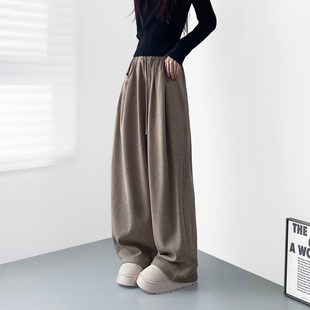 女冬季 胖mm垂感宽松阔腿裤 爆款 大码 显瘦神裤 仿羊绒加厚加绒保暖裤