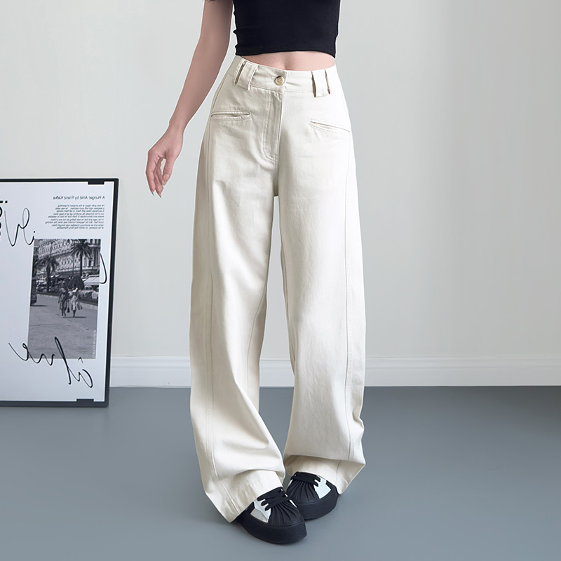 大码休闲宽松直筒裤蜜略梨形身材