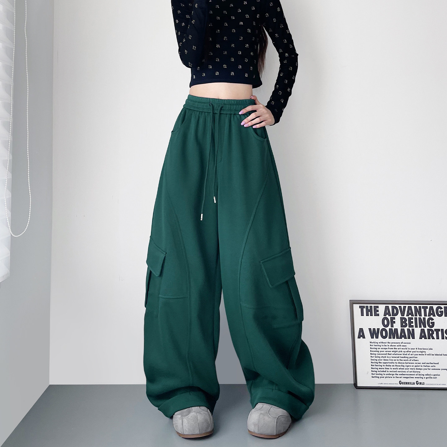 大码秋冬加长运动卫裤女2026新款胖mm梨形身材遮肉显瘦舞蹈长裤