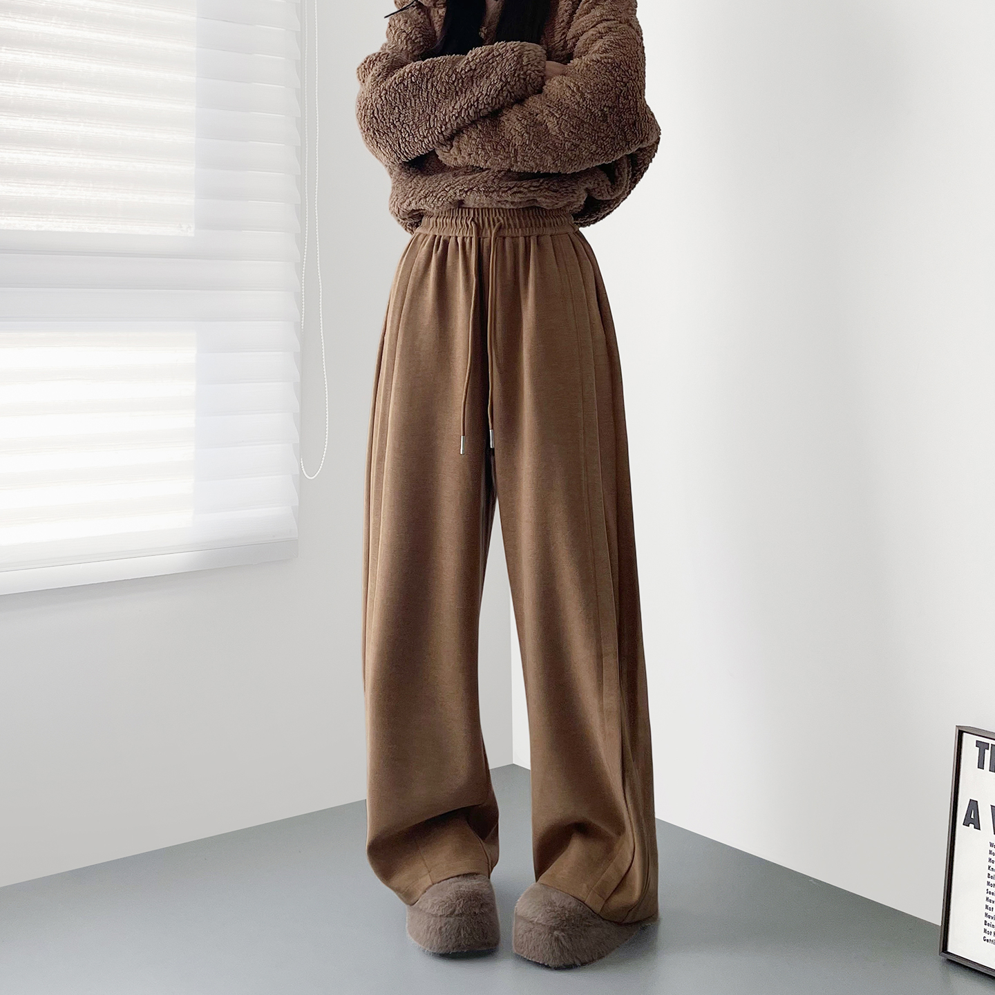 蜜略大码秋冬胖mm阔腿裤梨形身材