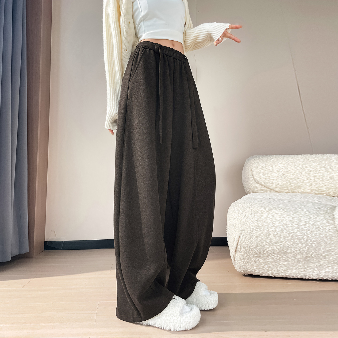 大码软糯加绒糯米裤棉裤女冬季胖mm显瘦加厚保暖不臃肿香蕉阔腿裤,女装/女士精品,大码裤装,淘宝优惠券,粉丝福利购,淘宝优惠卷