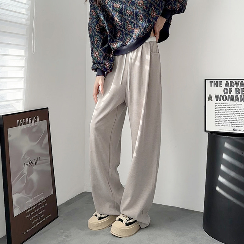 加绒加厚燕麦色阔腿裤女秋冬大码胖mm宽松显瘦垂感,女装/女士精品,大码裤装,淘宝优惠券,粉丝福利购,淘宝优惠卷