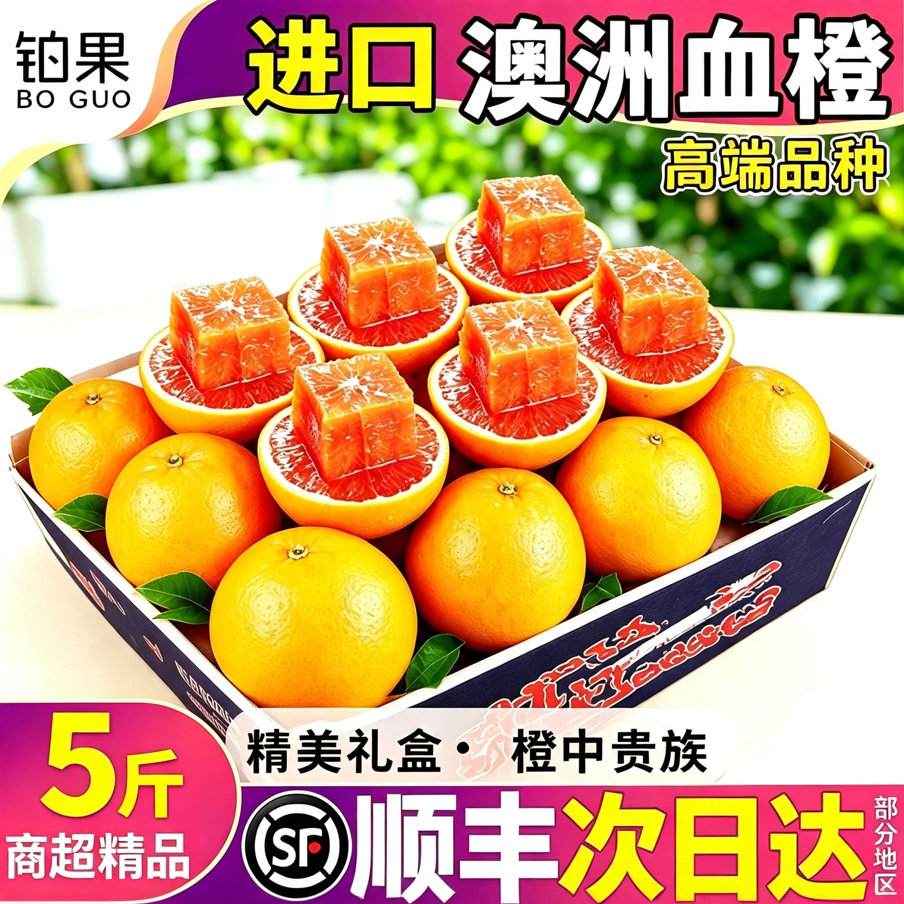 顺丰次日达5斤香甜大果澳洲血橙