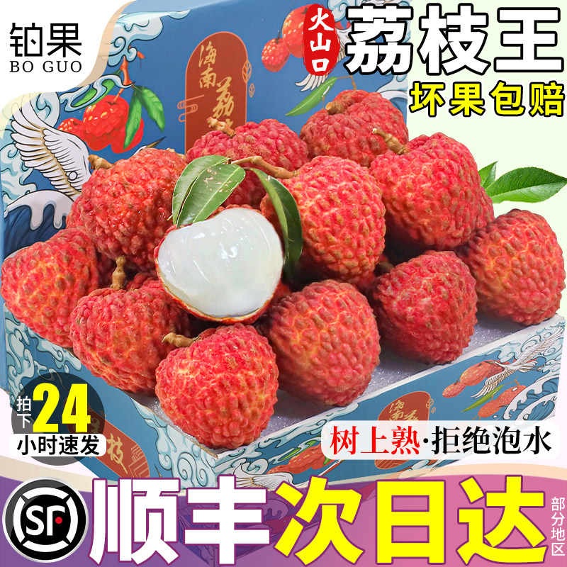 顺丰礼盒5斤荔枝王新鲜水果当季整箱海南火山荔枝现摘特大果包邮9