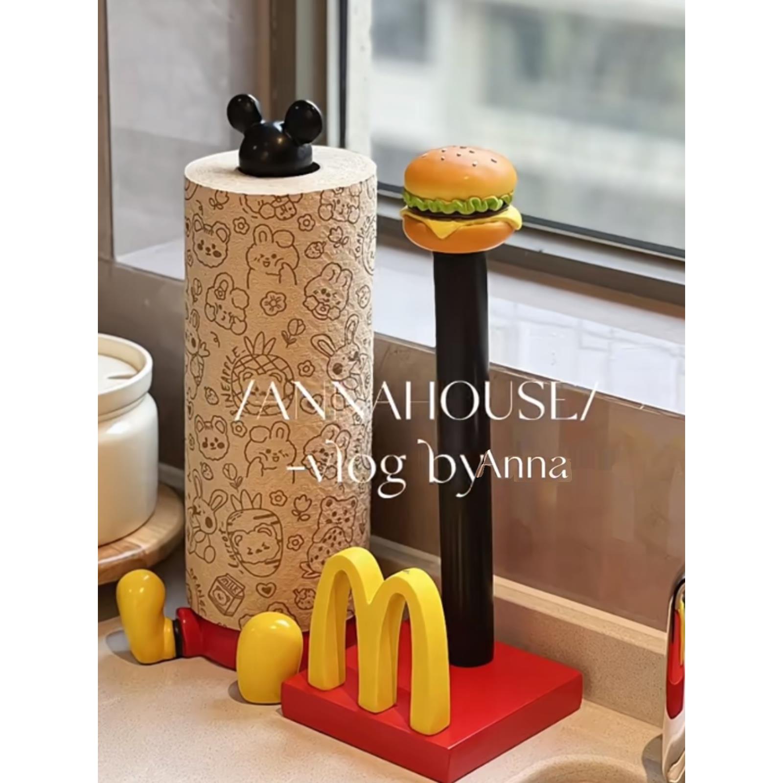新家的100个快递麦当劳卷纸架厨房纸巾架米奇马里奥家居摆件卡通