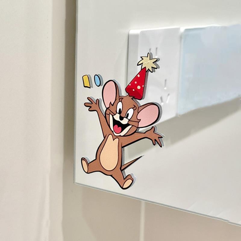 【房间改造小物件】猫和老鼠防水贴纸化妆室镜子墙面装饰美化玻璃