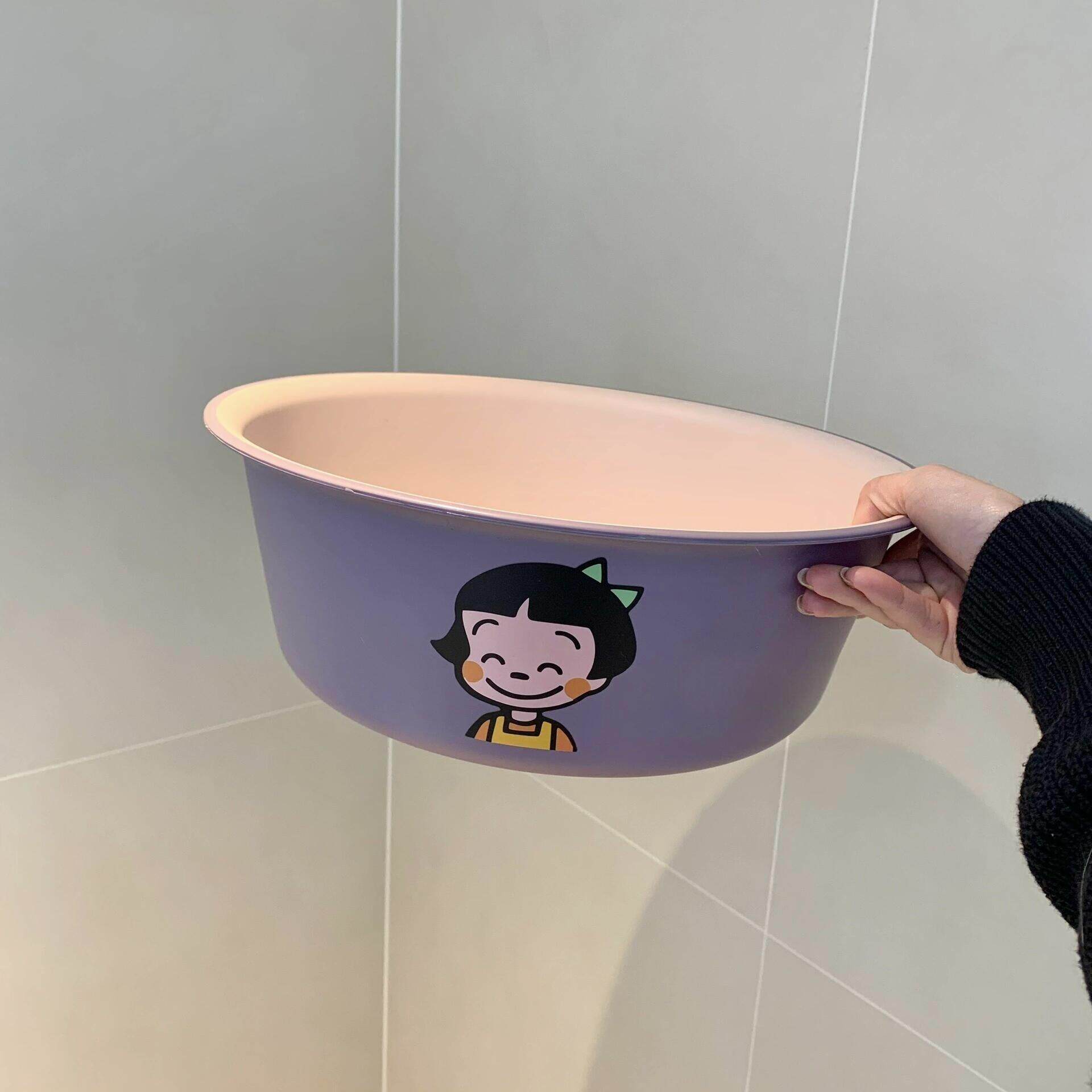 原田治脸盆家用塑料洗脸盆学生宿舍脚盆磨砂撞色洗衣服盆洗屁股盆
