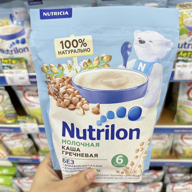 俄罗斯超市进口婴幼儿牛奶燕麦片米粉宝宝辅食水果多谷物米粥米糊