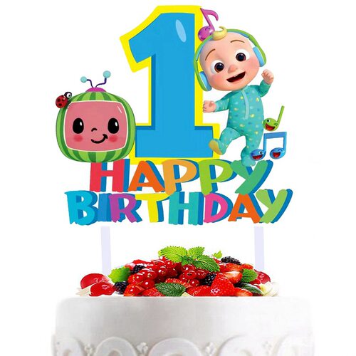 1set Cocomelon Theme Kids Favors Decorate Cupcake Toppers