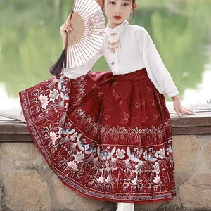 儿童马面裙古装汉服印花