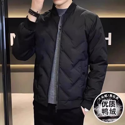 官方正品新款男士羽绒服冬季棒球领商务休闲轻加厚保暖夹克外套男