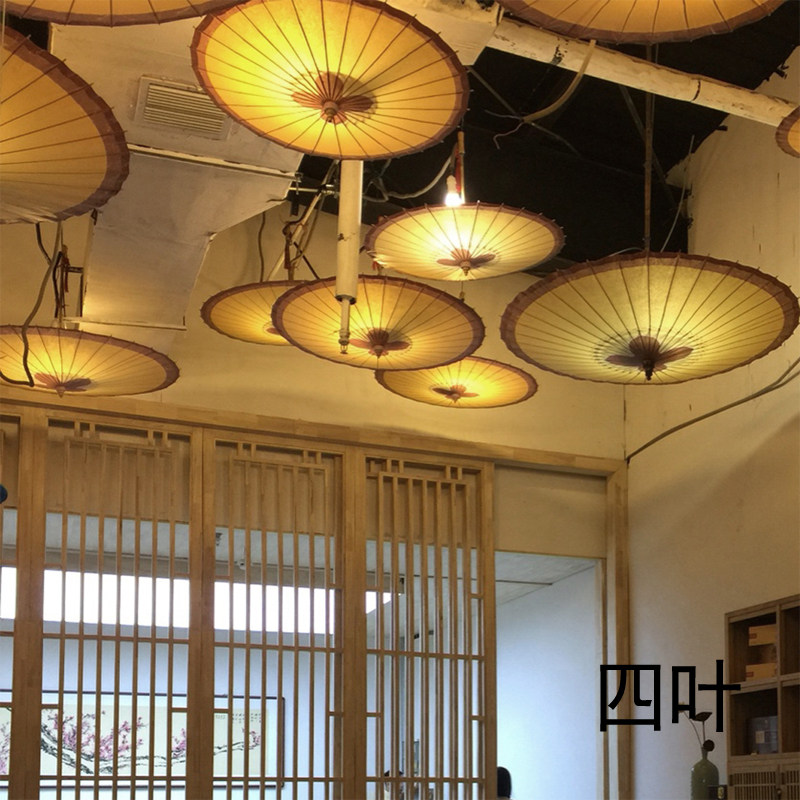 古典油纸伞吊伞中国风 仿古复古风饭店茶楼餐厅 吊顶装饰中式纸伞