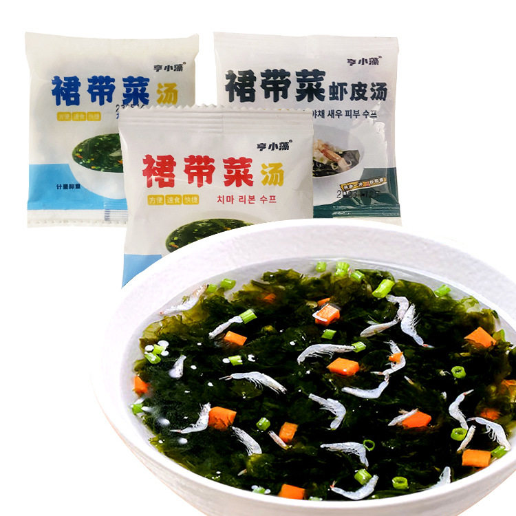 山姆冠名餐饮直供速食裙带菜虾皮汤馄饨汤海参伴侣即食海藻汤裙带