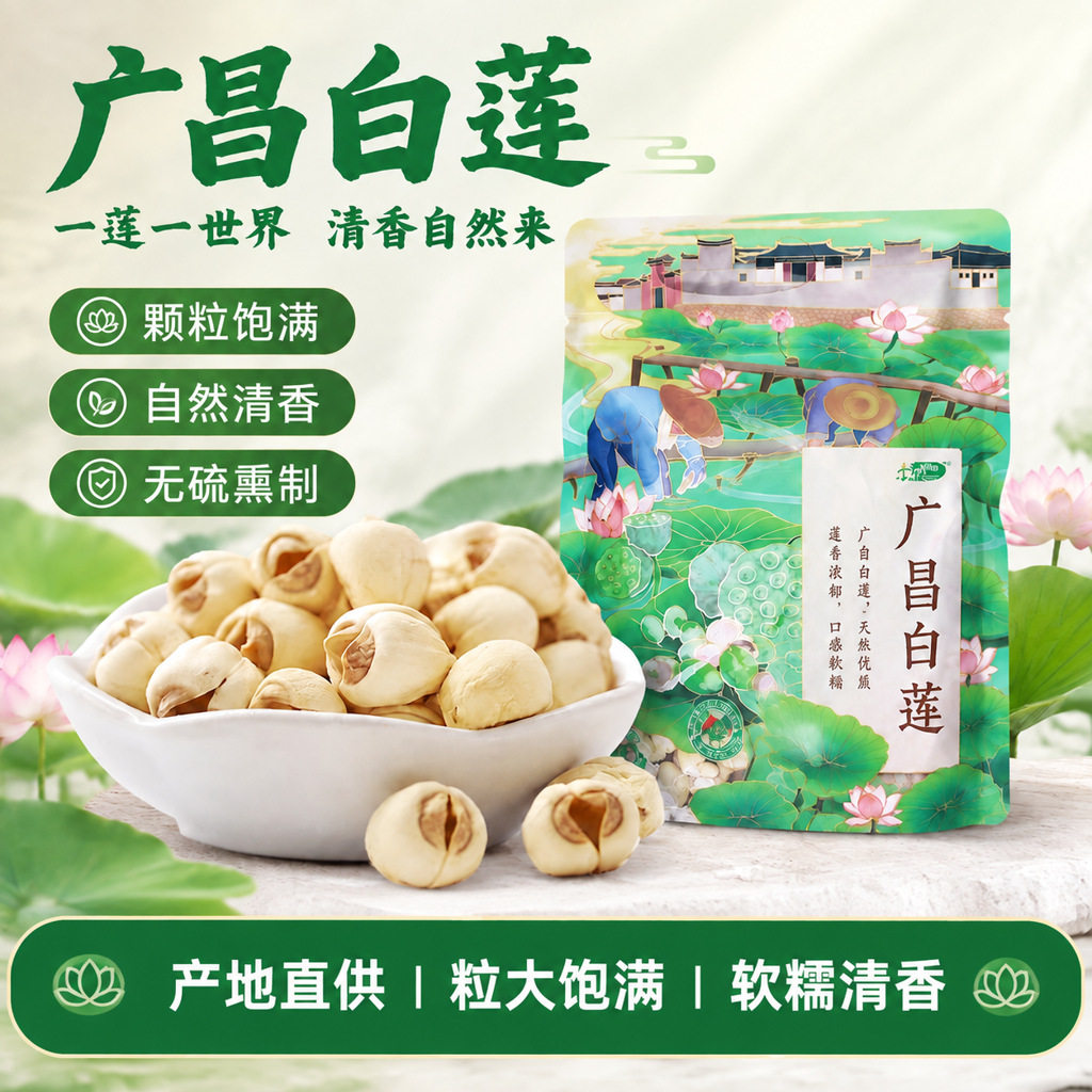 山姆冠名广昌白莲26年无硫莲子干货去芯500g/包礼品送人江西特产
