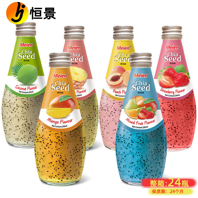 山姆冠名泰国进口美恩奇亚籽果汁饮料290ml*6 草莓芒果椰子混合水