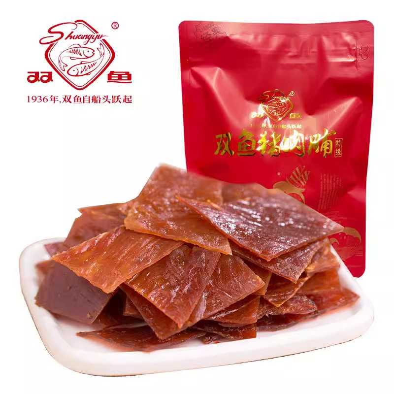 山姆冠名正宗双鱼原厂彩袋靖江特产猪肉脯308g肉干自然片副碎片原