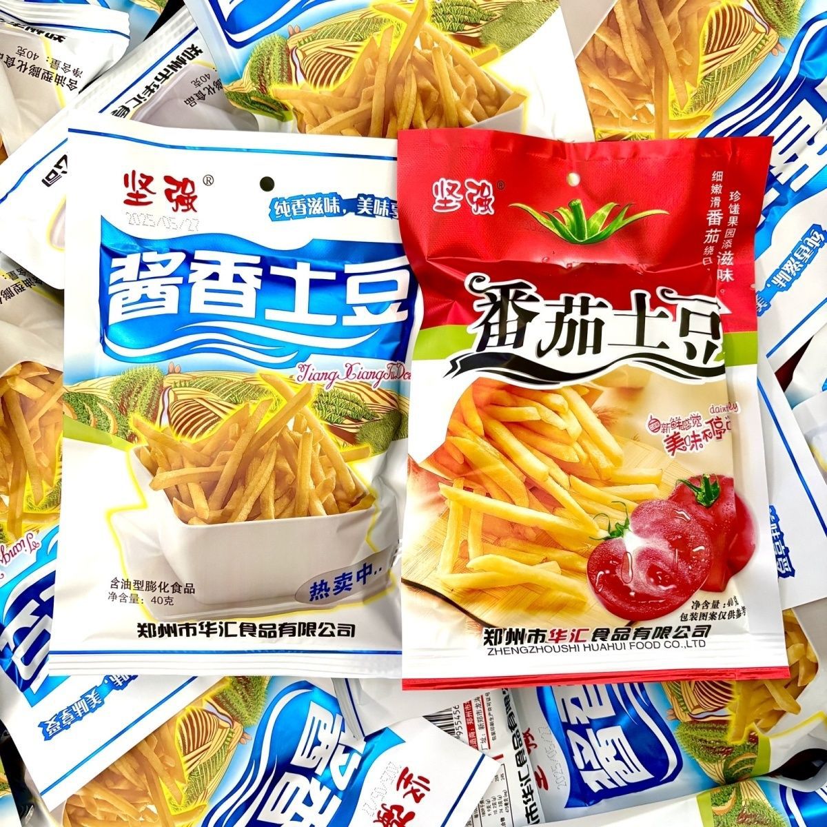 山姆冠名坚强酱香味土豆薯条薯片40克8090办公休闲膨化市一整箱