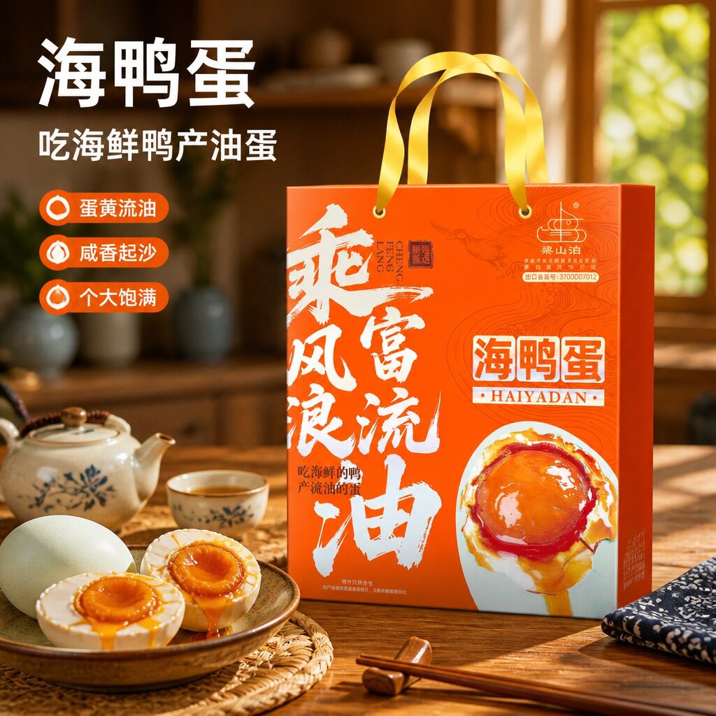 山姆冠名烤制海鸭蛋大号20枚礼盒装咸鸭蛋松花蛋皮蛋中秋微山湖咸