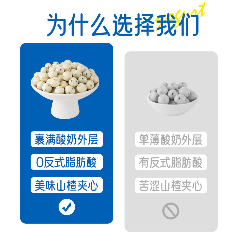 山姆冠名法思觅语酸奶球奶酪球蓝莓味山楂球休闲零食送礼糖果138g