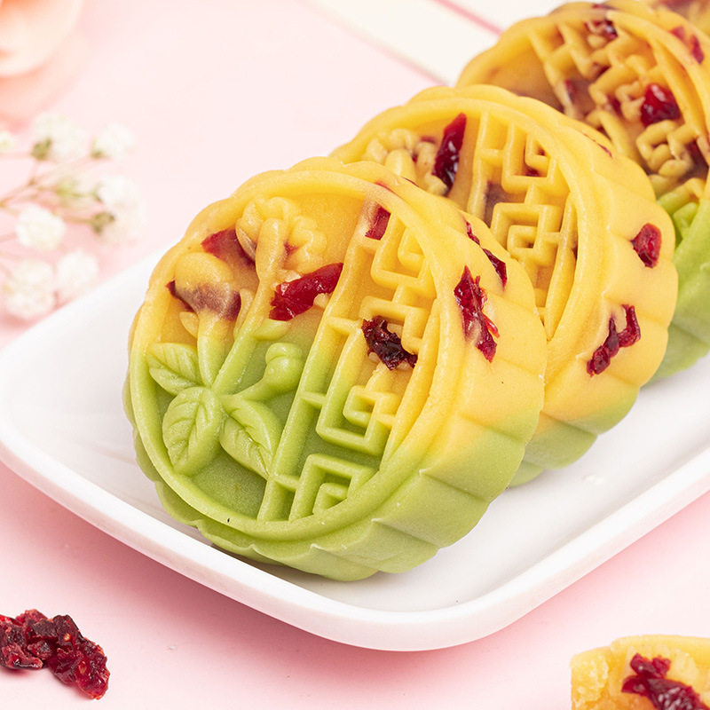 山姆冠名食远双色绿豆糕点心蔓越莓板栗糕绿豆饼老式传统零食小吃