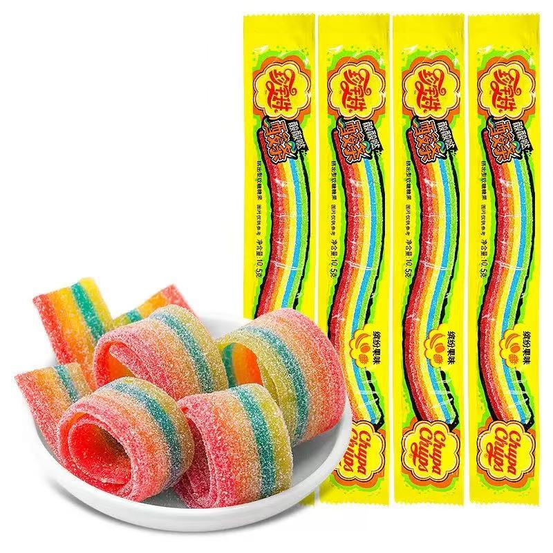 山姆冠名阿尔卑斯珍宝珠酸条软糖酸甜果汁长条彩虹卷橡皮糖儿童节