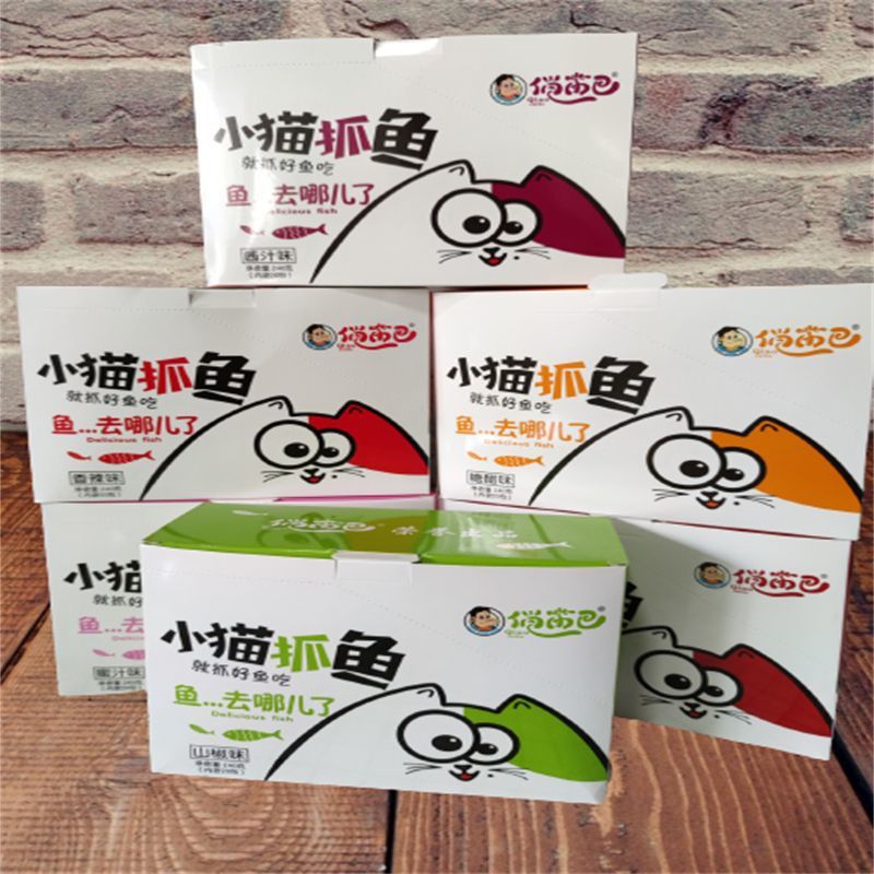 山姆冠名俏嘴巴小猫抓鱼仔劲香辣即食零食湖南特产小鱼仔网红休闲