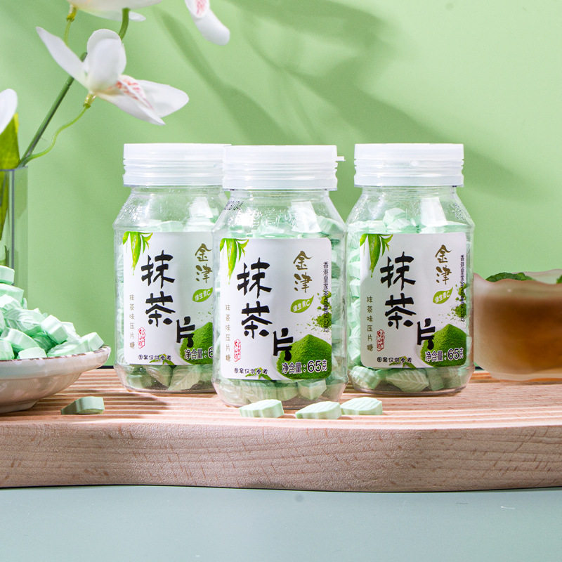 山姆冠名【厂家直销&散装 】金津65g抹茶片瓶装茶香无糖清凉薄荷