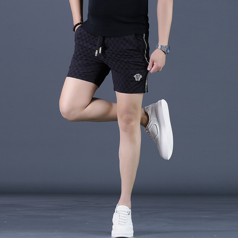 2025夏季男装三分休闲短裤薄款男士时尚潮流修身冰丝透气运动男裤
