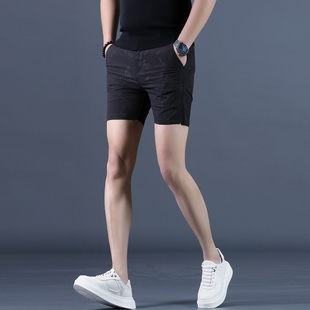 夏季薄款印花冰丝西装短裤男潮流休闲裤男士运动裤韩版中腰三分裤