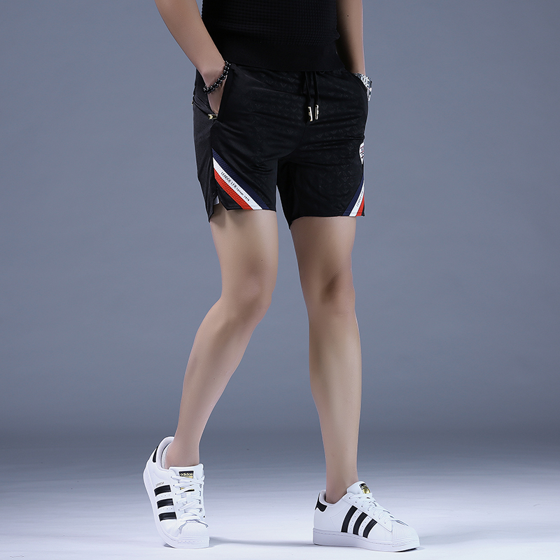 高端夏季男士短裤潮流韩版外穿印花透气三分中裤跑步运动2024男裤