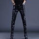 韩版 弹力皮裤 修身 小脚机车裤 男士 子男士 潮流帅气修身 加绒秋冬长裤