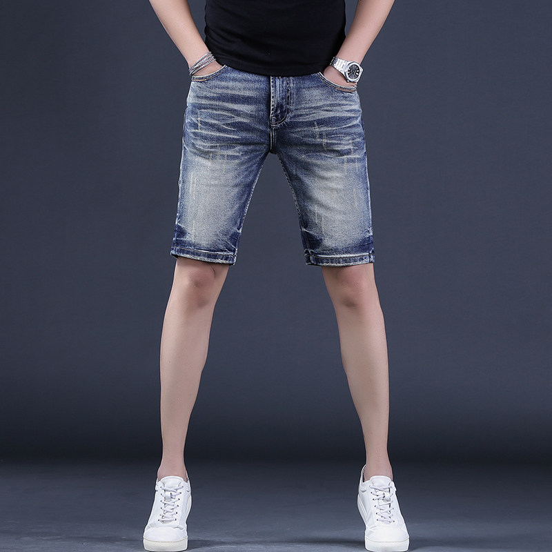 拉链五分裤洗水夏季牛仔裤