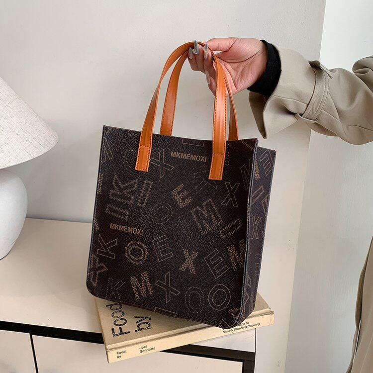 轻便外出小拎包2025新款时尚手提敞口购物袋上班托特饭盒包妈咪包