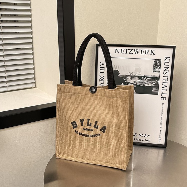 上班小拎包百搭亚麻袋洋气手提袋
