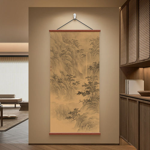 宋氏美学挂画新中式山水画茶室书房禅意装饰画客厅入户门玄关挂件