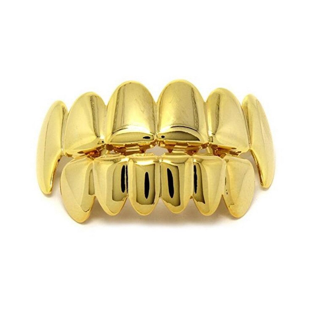 欧美爆款HIPHOP嘻哈金色牙套TeethGrillz电镀牙套饰品