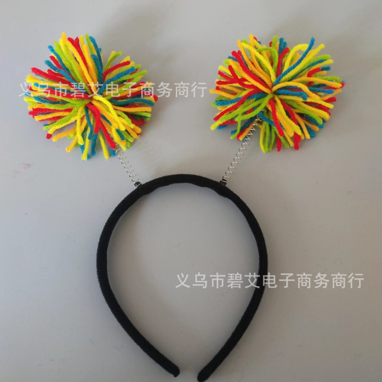 美国国庆节发箍爱尔兰节头箍波波球彩虹蓬松球发箍女圣诞派对配饰图片