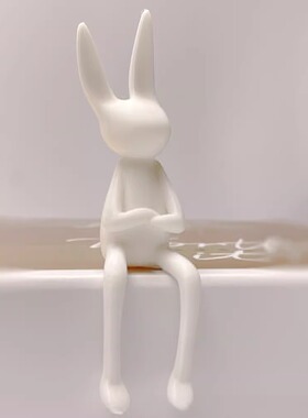 白色坐姿小兔子创意装饰摆件轻奢风家居桌面坐着饰品乔迁新居