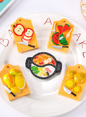 仿真大号食玩苹果西瓜菜板火锅创意树脂配件DIY饰品
