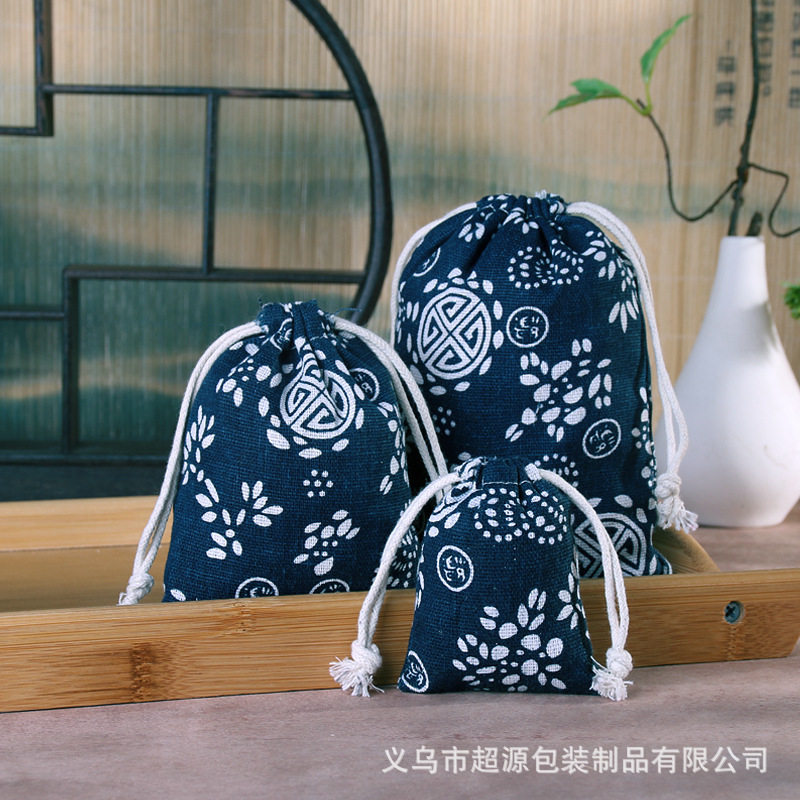 热卖 饰品首饰收纳圣诞礼品袋香囊香包抽绳袋 仿麻布束口袋