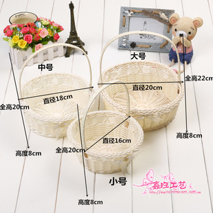 花篮藤编小号手提插花鲜花干花装饰摆件客厅卧室田园风编织柳条