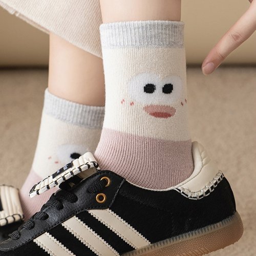 日系可爱袜子女毛线圈加厚保暖