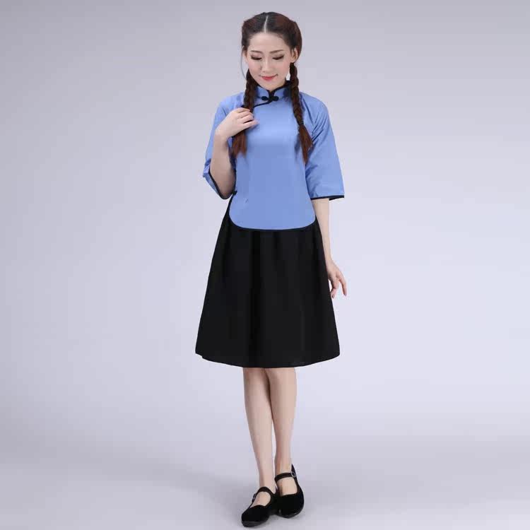 夏民国风演出服复古风连衣裙子日常改良女装汉服套装学生班服毕业在类目 女装/女士精品, 唐装/民族服装/舞台服装, 民族服装/舞台装中 - 来自Buy2taobao.com提供专业的淘宝代购服务